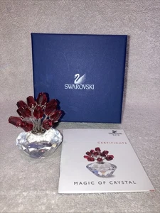 Swarovski Crystal Vase of 15 Red Roses 2002 Jubilee Edition 283394 Box And COA - Picture 1 of 5