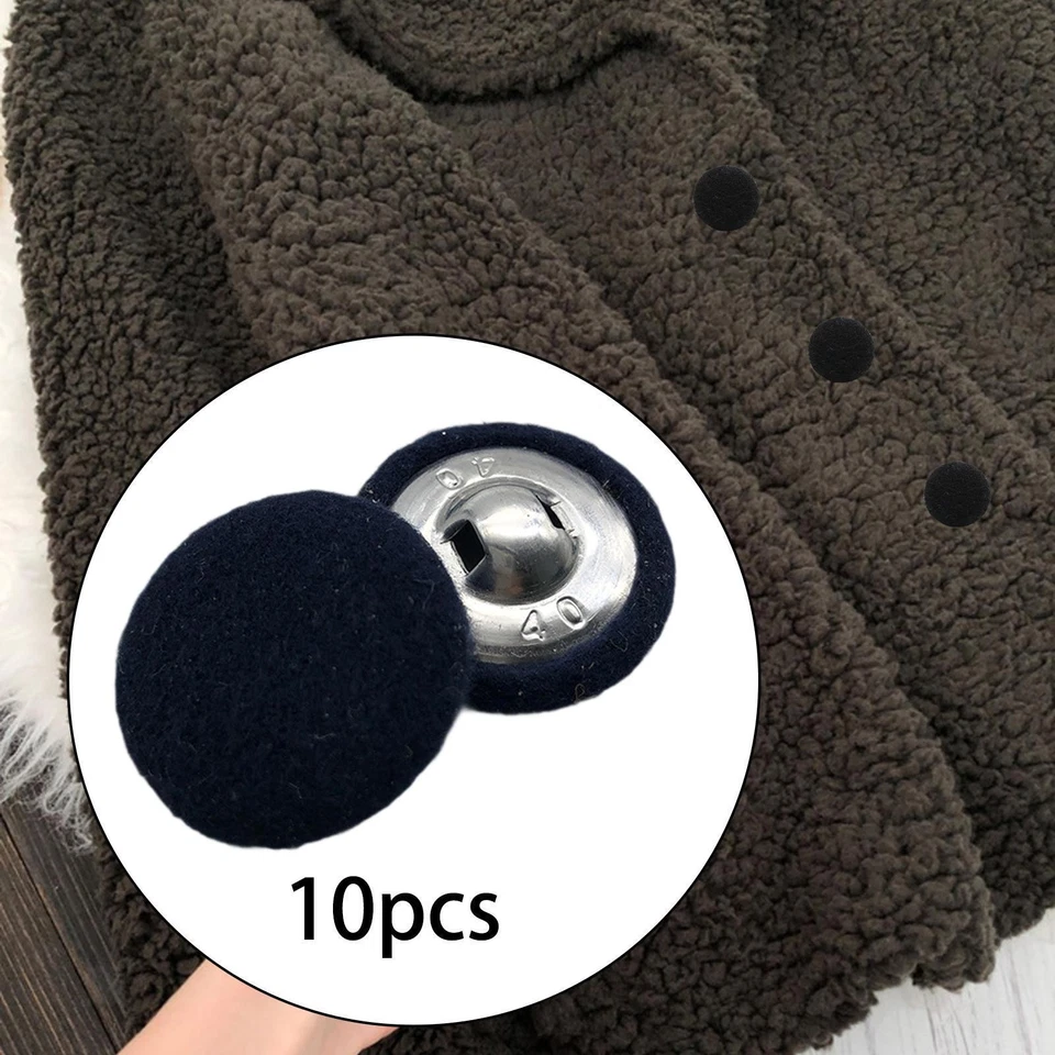10 Pieces Fabric Cloth Covered Buttons with Shank Wedding Round DIY Crafts - Image 1 of 1