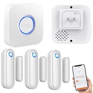 Door Chime with Phone App,WiFi Door Open Contact Sensor Alarm Chime with 600 ... - Picture 1 of 4