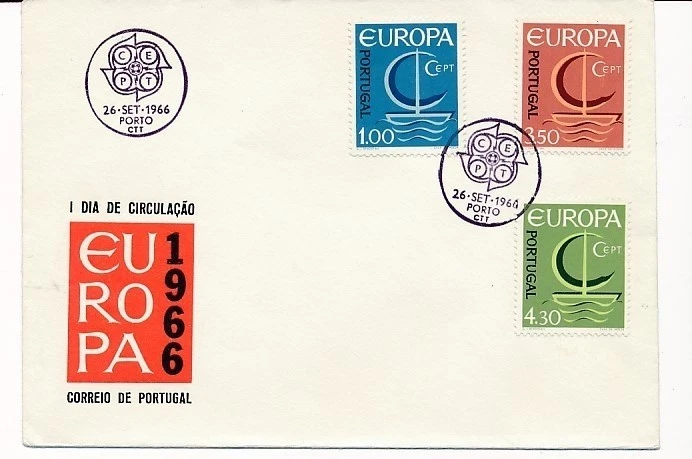 D90057 Europa CEPT 1966 Sailing Ship FDC Portugal - Image 1 of 1