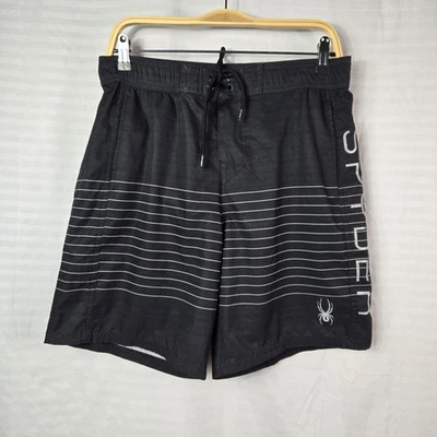 Bañador Spyder Hombre Cordón Cintura Elástica Malla Forrado Negro Blanco Talla L Foto 1 de 4