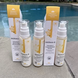 DERMA E 2 NEW Vitamin C Lot TWO 2oz Bottles Plus BONUS See Pictures - Picture 1 of 4