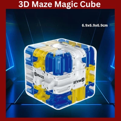 3D Maze Cube Puzzle - Large Labyrinth Ball Game with 6-Side Challenge Fidget Toy - Image 1 of 4