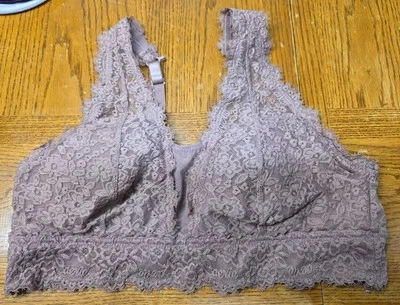 Aerie Light Purple Lace Bralette Women’s XL Removable Padding Boho - Image 1 of 4