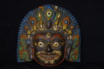 16,5 cm Tibet Budismo Latón Cabeza de Buda Estatua Latón Dibujar Color Estatua de Buda Foto 1 de 4