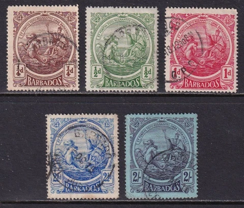 BARBADOS 1916-19 Colony Seal selection Used (CV £11) Cover