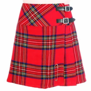Scottish Ladies Mini Royal Stewart Tartan Kilt/Women Skirt 16'' long + Kilt pin - Picture 1 of 2