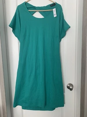New York & Co Round Neck Dress Backless Side Pockets Women's Size XXL Green B7-1 - Image 1 of 4