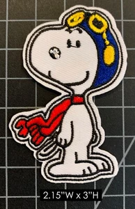 Peanuts: Aviator Snoopy Embroidered Iron On Patch - Picture 1 of 3