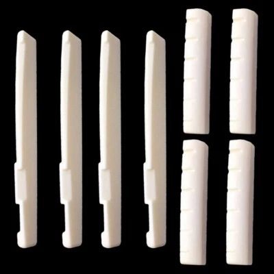 【4 Sets】 8Pcs 6 String Acoustic Guitar Bone Bridge Saddle and Nut Universal - Image 1 of 3