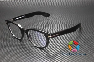 TOM FORD FT5807-B 001 Round Shiny Black Demo Lens 50 mm Men's Eyeglasses - Picture 1 of 6