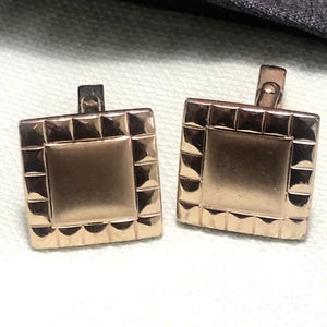 Square  Cufflinks Gold Plated Inson - Picture 1 of 4