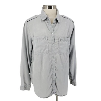 Holding Horses Anthropologie Shirt Chambray Pearl Snap Long Sleeve Collar Small - Image 1 of 4