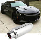 Exhaust Muffler Resonator 3.0" In/Out 12" L Stainless Steel For Chevy Camaro SS