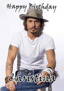 PERSONALISIERTE JOHNNY DEPP GRUSSKARTE GEBURTSTAG JEDER ANLASS - Bild 1 von 1