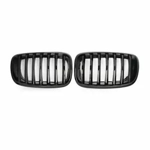 Pair Gloss Black Front Kidney Grille Cover Trim For BMW E70 X5 E71 X6 2007-2013 - Bild 1 von 6