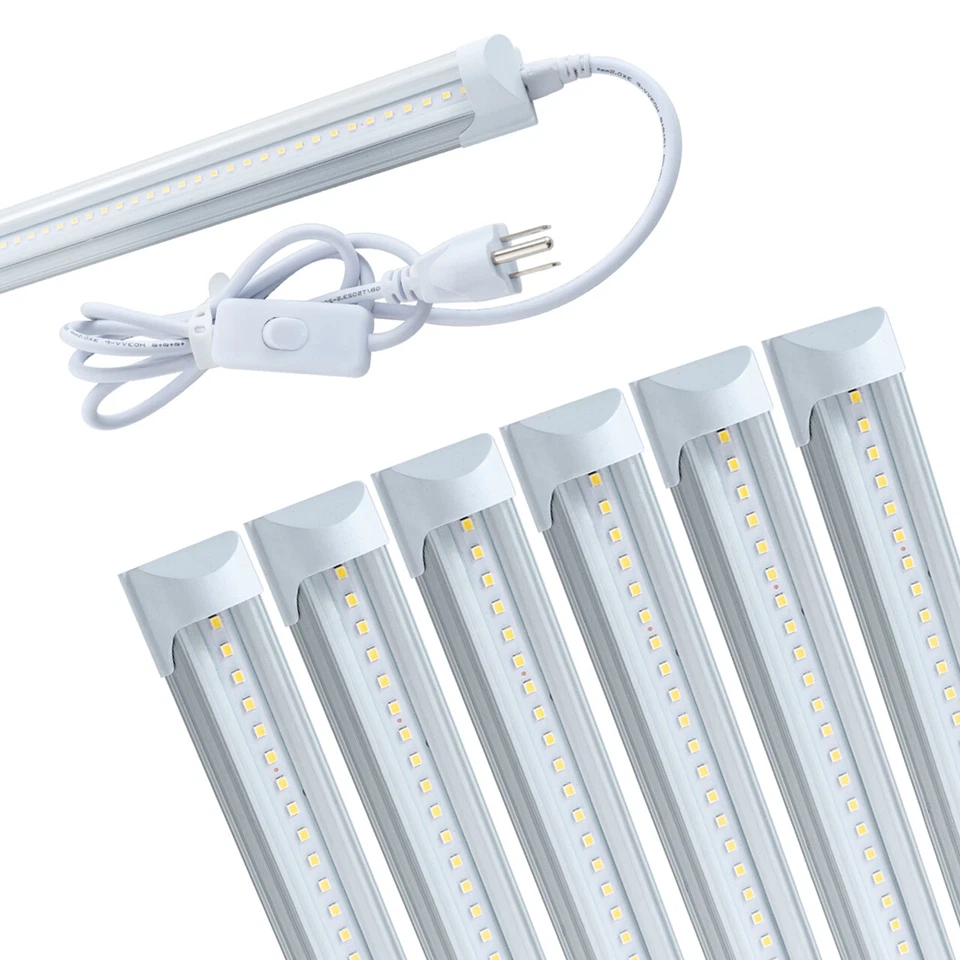 4FT 6 Pack LED Shop Light T8 Linkable Ceiling Tube Fixture 24W Daylight 6000K C - Image 1 of 4
