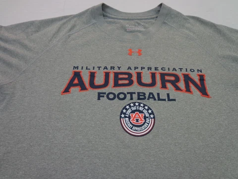 Under Armour Auburn Tigers Military Appreciation Day Gray T Shirt  Large Loose Cover