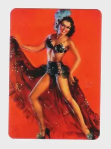 Beautiful Spanish Dancing Lady - Modern Wide Linen Swap Playing Card - Picture 1 of 1