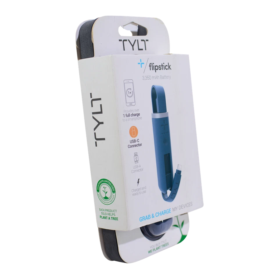 Paquete de alimentación portátil Tylt Flipstick 3350 mAh tipo C Foto 1 de 4