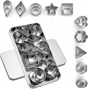 30Pcs Mini Cookie Cutter Set with Box, Small Stainless Steel Veggie Cutters  New - Picture 1 of 12