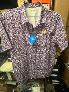 Columbia Men's Collegiate Super Slack Tide Shirt, LSU-Vivid Purple Gameday Print - Picture 1 of 3