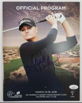 Revista del Programa de la Copa de Fundadores firmada por Anna Nordqvist del 13 al 18 de marzo de 2018 (certificado de autenticidad JSA) Foto 1 de 4