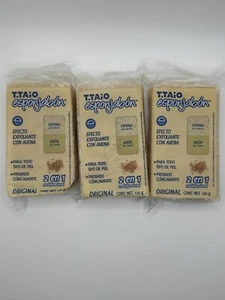 T.Taio Esponjabon 2-in-1 Peeling Seife Schwamm Haferflocken 3er Pack - Bild 1 von 2