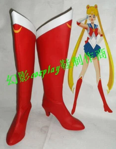 Sailor Moon Usagi Tsukino rot lang Halloween Cosplay Schuhe Stiefel H016 - Bild 1 von 2