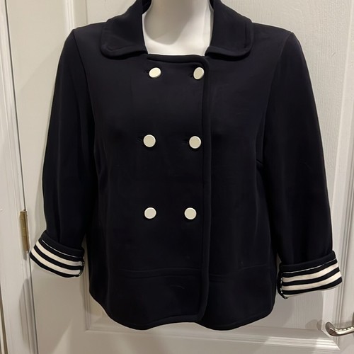 Giacca cropped Tory Burch blu navy bianco taglia M