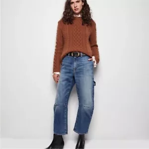 Jeans donna Nili Lotan falegname taglia 27 classico lavaggio denim canna LEGGI - Foto 1 di 14