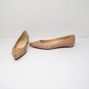 Christian Louboutin Degraspike Adornado Cuero Genuino Punta Plana 40 - Imagen 1 de 4