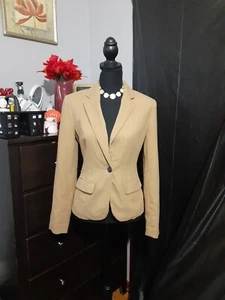 Blazer retro para mujer Merona mezcla de lana color tostado bolsillos talla 2 ropa de trabajo de oficina  - Imagen 1 de 7