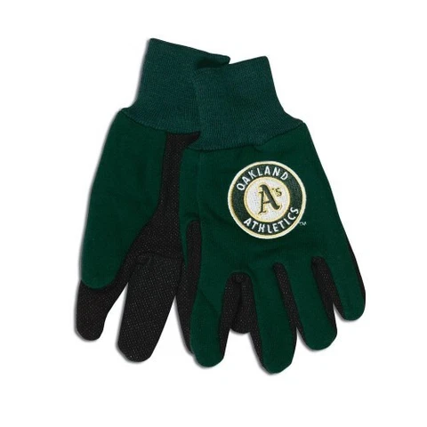 Oakland Athletics Gloves Non Slip Work Utility Adult MLB Baseball Fan Palm Grip Cover