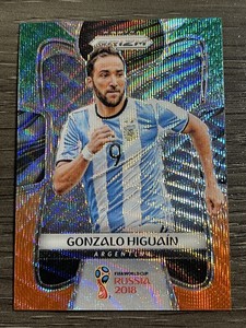 2018 Panini Prizm World Cup Soccer Green Orange Wave #5 Gonzalo Higuain