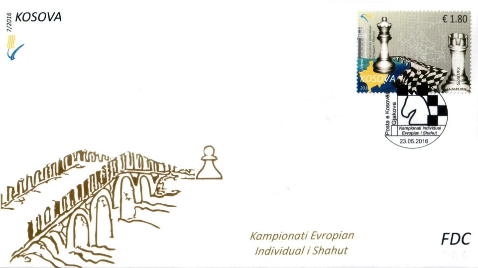 Kosovo 2016. European Individual Chess Championship. FDC Set MNH - Image 1 of 1
