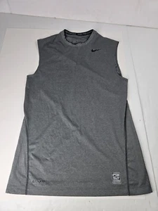 Nike Pro Combat Dri-Fit Men’s S Athletic Short Sleeve Shirt Grey Fitted 449787 - Picture 1 of 4