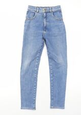 F.US Womens Blue Cotton Straight Jeans Size 10 Regular Zip