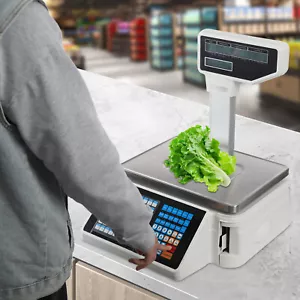 Commercial Price Scale Electronic LCD Food Weight Retail Label Printing Scale - Picture 1 of 17