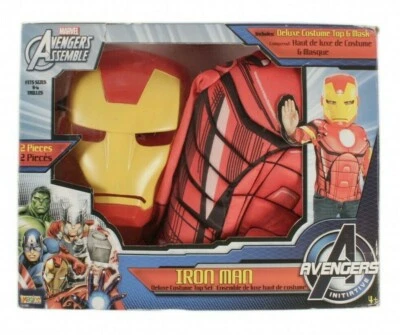 Avengers Iron Man Costume for Boys Size 4-6 New Muscle Shirt and Mask - Image 1 of 4