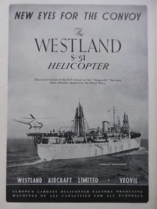 5/1951 PUB WESTLAND S-51 DRAGONFLY HELICOPTER ROYAL NAVY FORT DUQUESNE AD - Bild 1 von 2