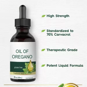 Bio Oregano Öl flüssige Tropfen | 2 flüssige Unzen | vegane pflanzliche Ergänzung - Bild 1 von 6