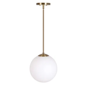 Forte Lighting Selene 1 Light 17" Pendant, Soft Gold/Satin Opal - 2764-01-12 - Picture 1 of 1
