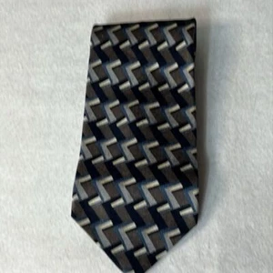 Milano Umo Mens Silk Tie Geometric Design 100% Silk - Picture 1 of 5