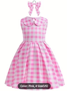 Girls Costume Dress with Bow Size 7-8 Years Old Barbi Movie - Picture 1 of 1