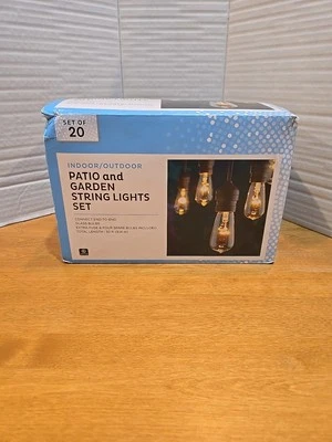 Lâmpadas de jardim para pátio e jardim 20 luzes 30' de comprimento - Imagem 1 de 4