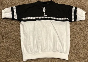 vtg 80s 90s SASSON SHIRT Black White Short Sleeve Mens M A20 - Picture 1 of 4