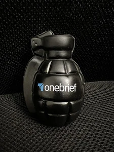 New Black Soft Foam Grenade Stress Ball Reliever Figure Onebrief Employee Item - Picture 1 of 15