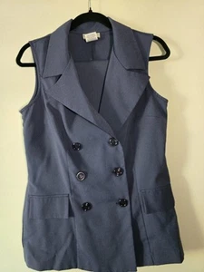 Vintage Jaclyn Smith 2-teiliger Rock Anzug Preloved Größe 9/10 blau ärmellos - Bild 1 von 8