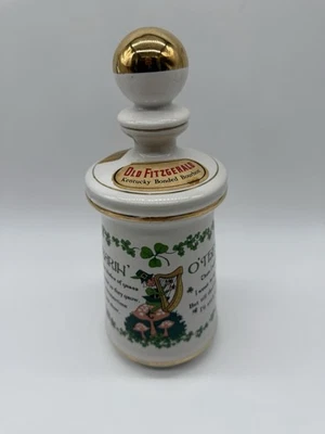 Vintage Old Fitzgerald Kentucky Bourbon Whiskey Porcelain Leprechaun Bottle 1968 - Image 1 of 4